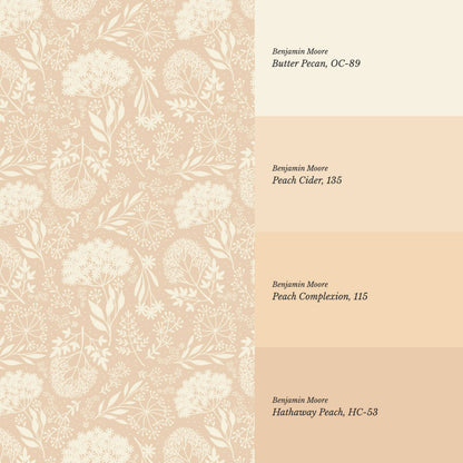 Queen Anne's Lace Botanicals Coral Wallpaper