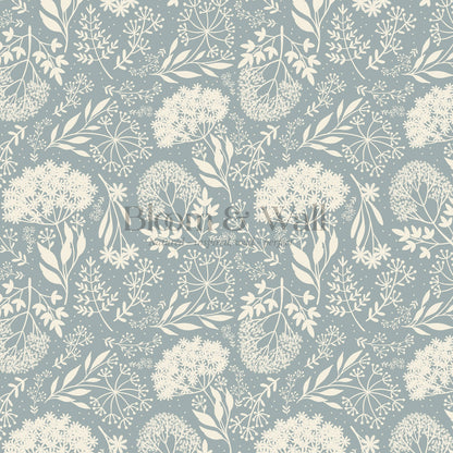 Queen Anne's Lace Botanicals Teal Wallpaper