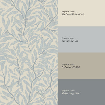 Quinn Trailing Vines French Blue Wallpaper