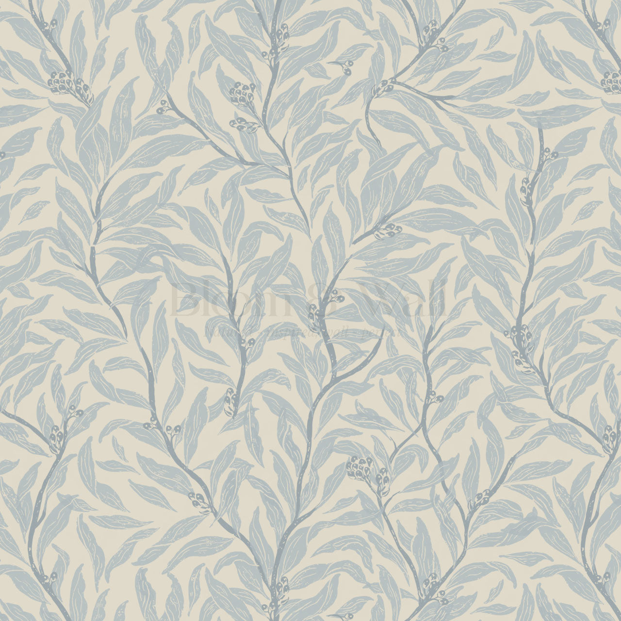 Quinn Trailing Vines French Blue Wallpaper