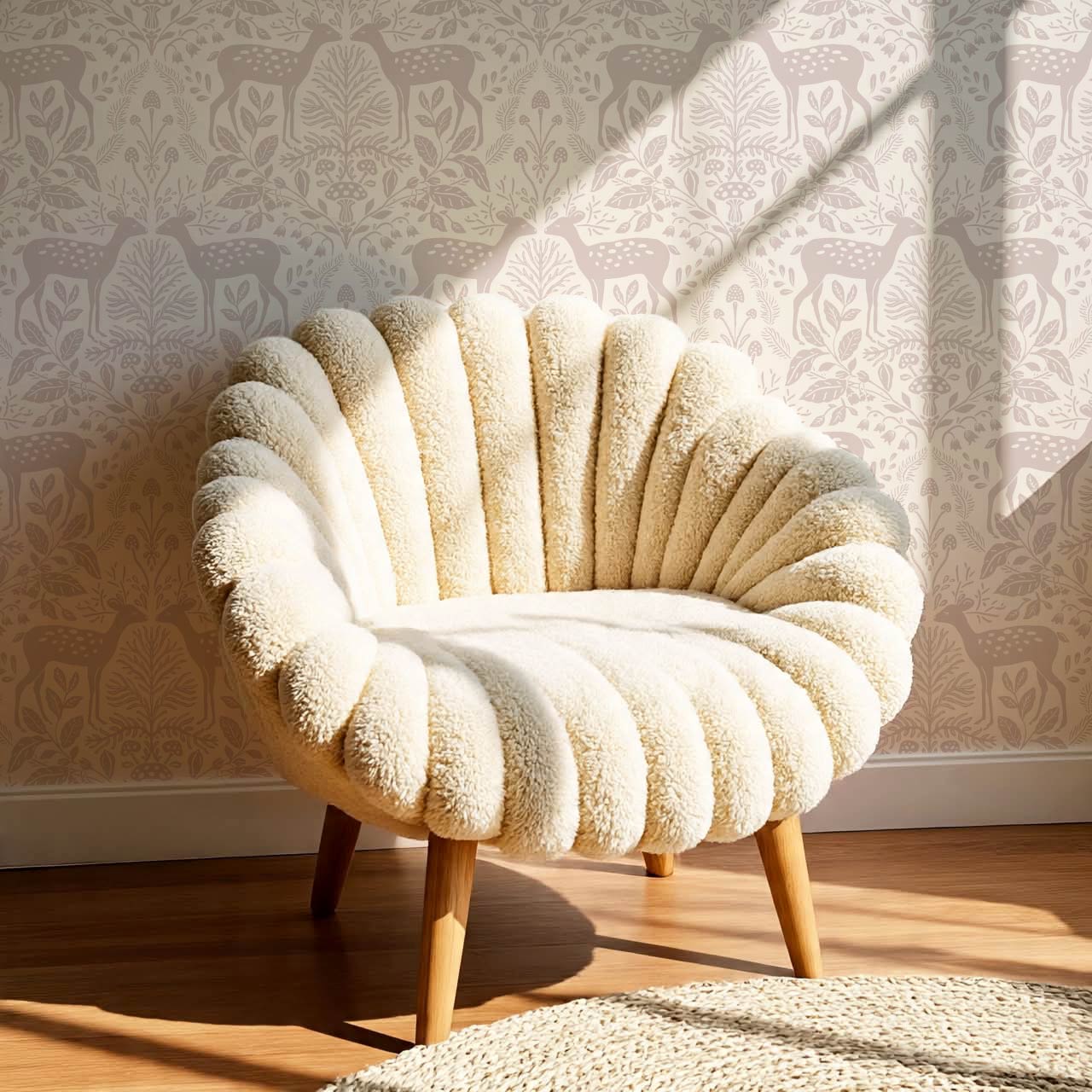 Rachel Cozy Deer Rose Dust Wallpaper