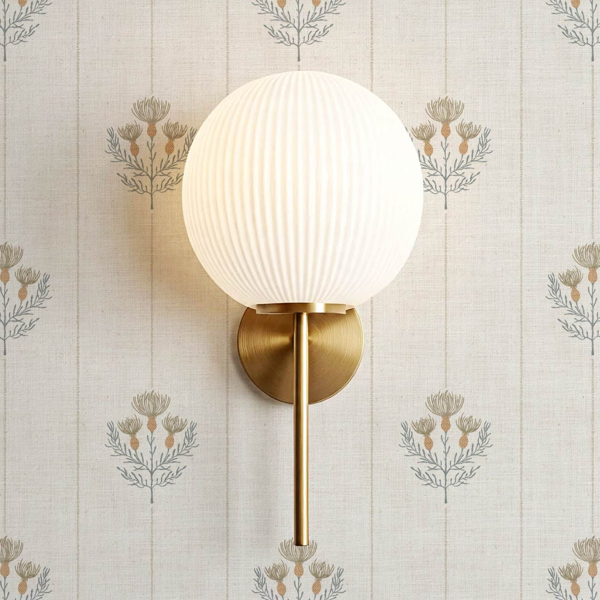 Rafa Thistle Field Linen Ivory Earth Slate Wallpaper