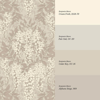 Rahna Wisteria Cluster Stone Butter Wallpaper