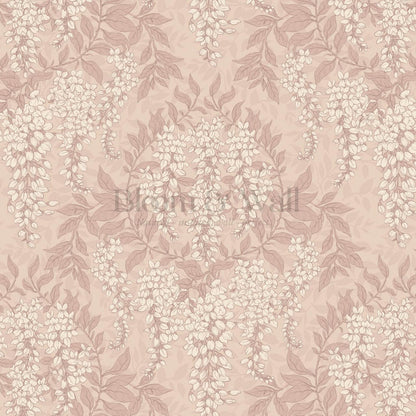 Rahna Wisteria Cluster Berry Cream Wallpaper