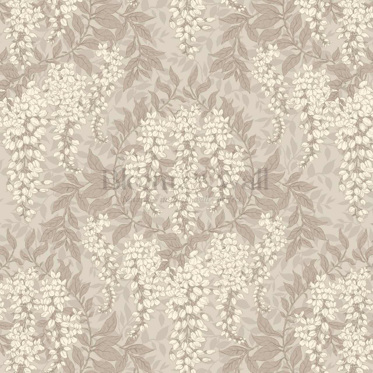 Rahna Wisteria Cluster Stone Butter Wallpaper