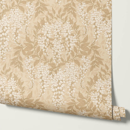 Rahna Wisteria Cluster Honey Ivory Wallpaper