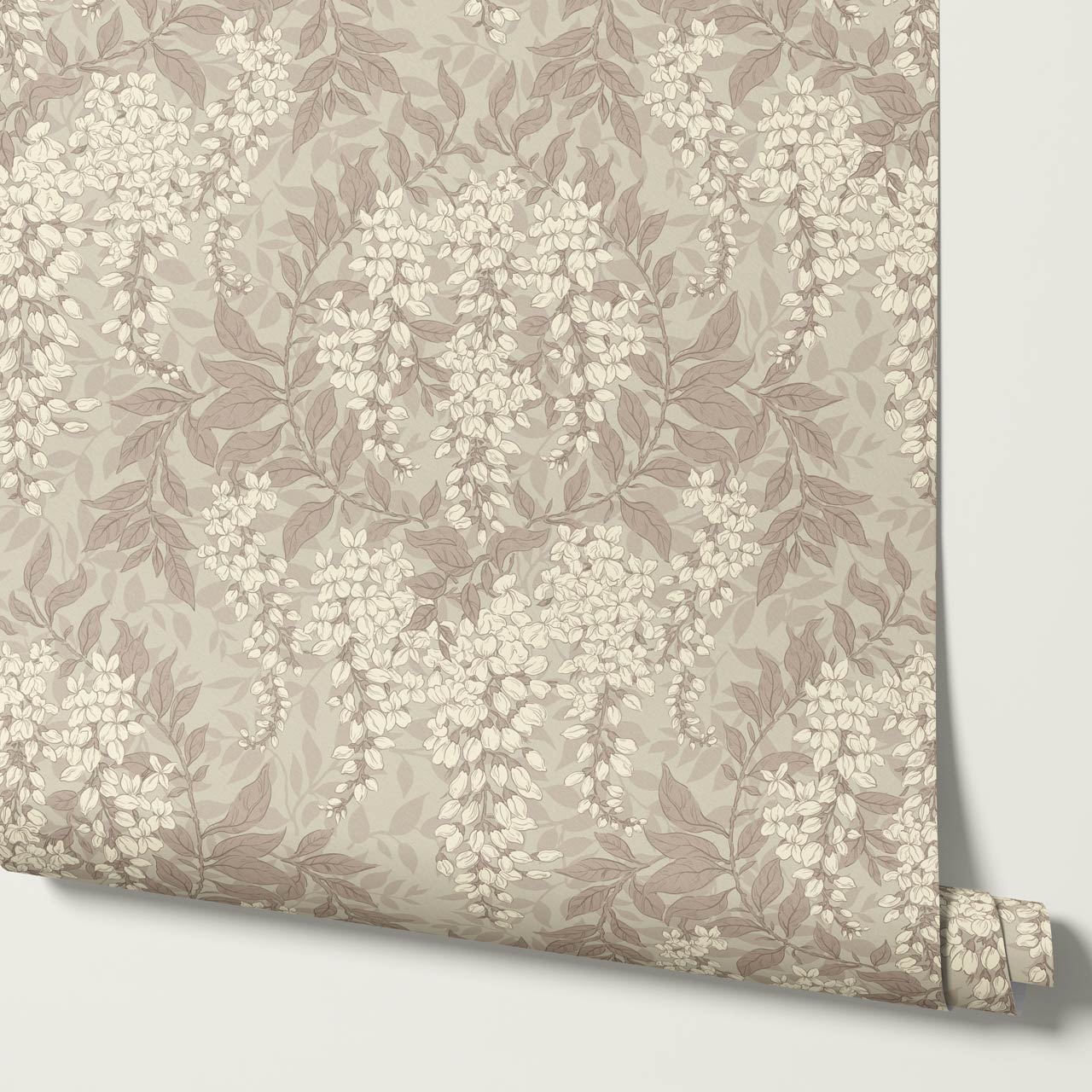 Rahna Wisteria Cluster Stone Butter Wallpaper