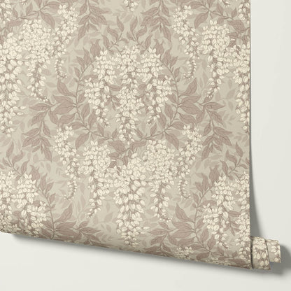 Rahna Wisteria Cluster Stone Butter Wallpaper