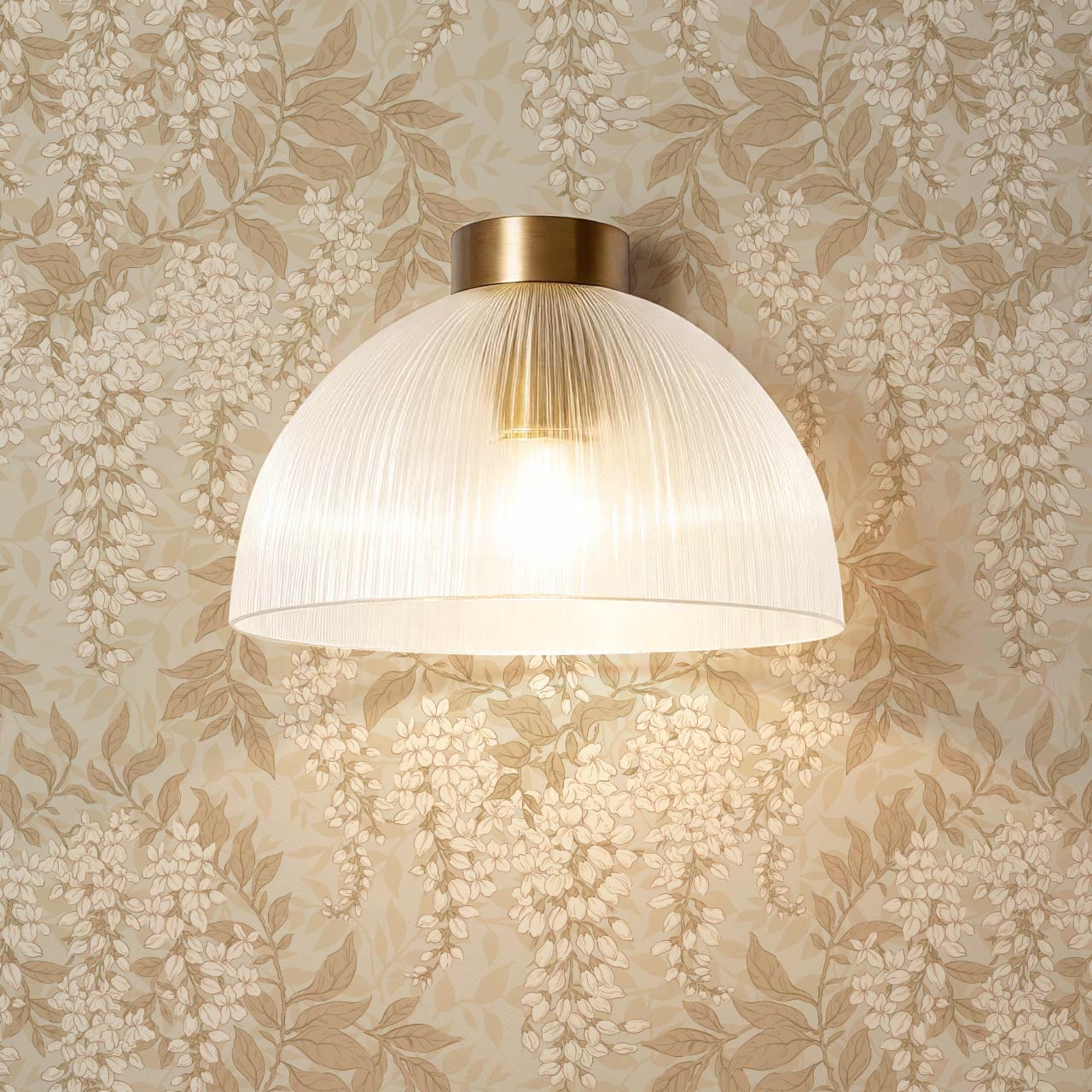 Rahna Wisteria Cluster Beige Butter Wallpaper