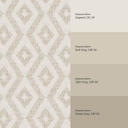 Rodelia Woven Rhythm Neutral Linen Beige Wallpaper