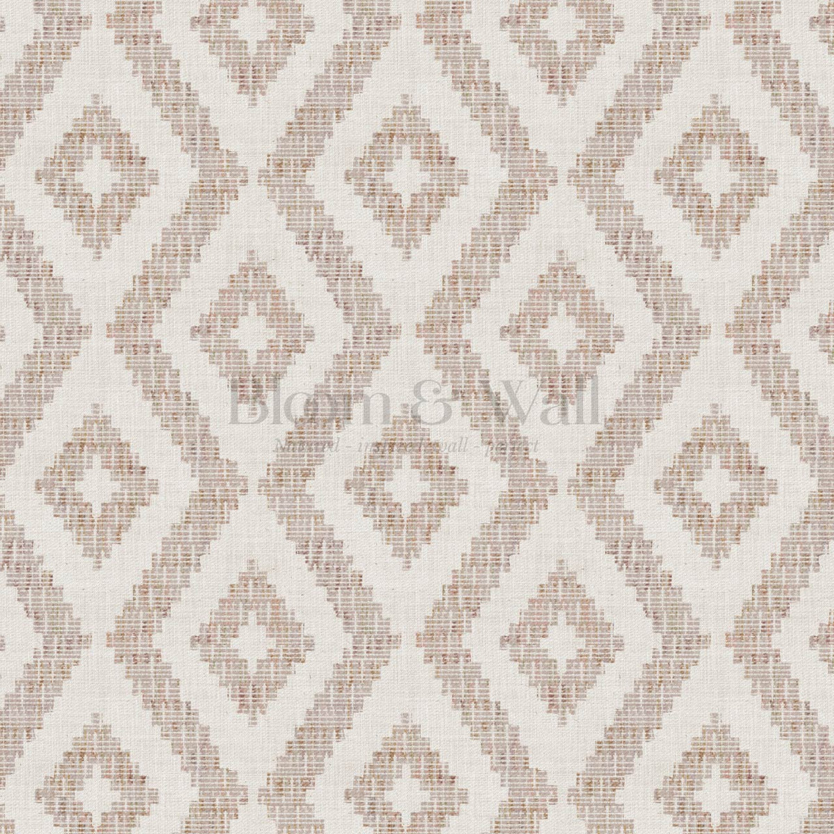 Rodelia Woven Rhythm Neutral Beige Dusty Rose Wallpaper