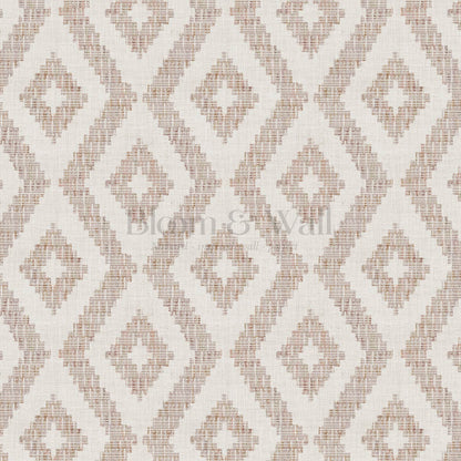 Rodelia Woven Rhythm Neutral Beige Dusty Rose Wallpaper