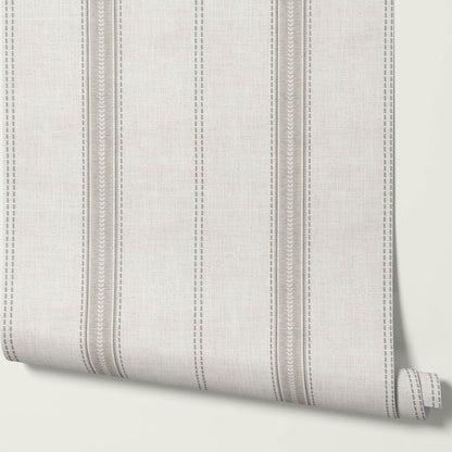 Raissa Linen Trail Neutral Linen Taupe Wallpaper