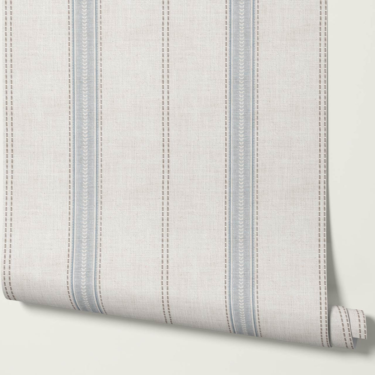 Raissa Linen Trail Neutral Linen French Blue Wallpaper