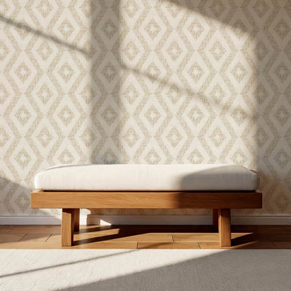 Rodelia Woven Rhythm Neutral Linen Beige Wallpaper