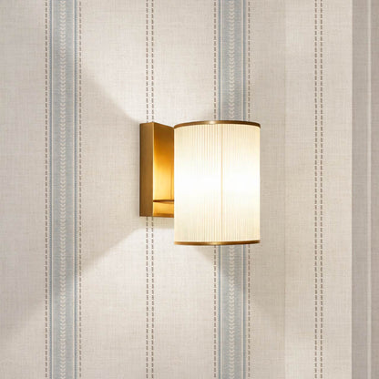 Raissa Linen Trail Neutral Linen French Blue Wallpaper