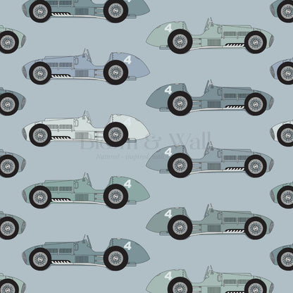 Raivo Race Cars Blue Gray Wallpaper