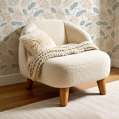 Raquel Honeysuckle Vines Vintage Teal Beige Wallpaper