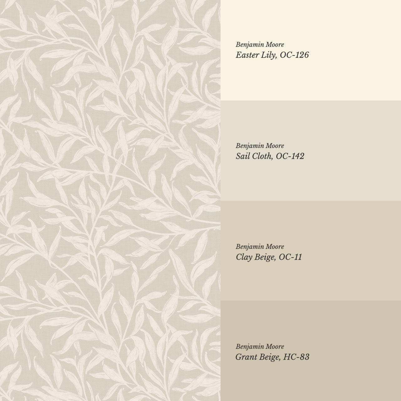 Raya Large Willowmere Vines Beige Neutral Wallpaper