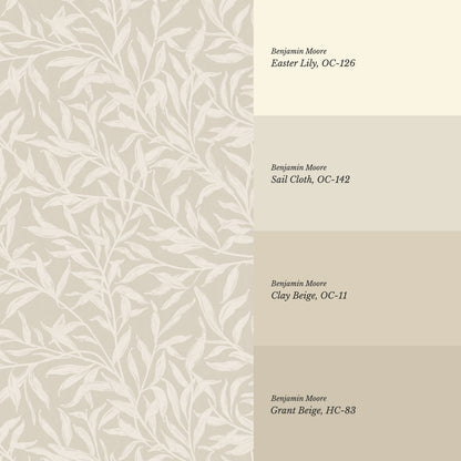 Raya Large Willowmere Vines Beige Neutral Wallpaper
