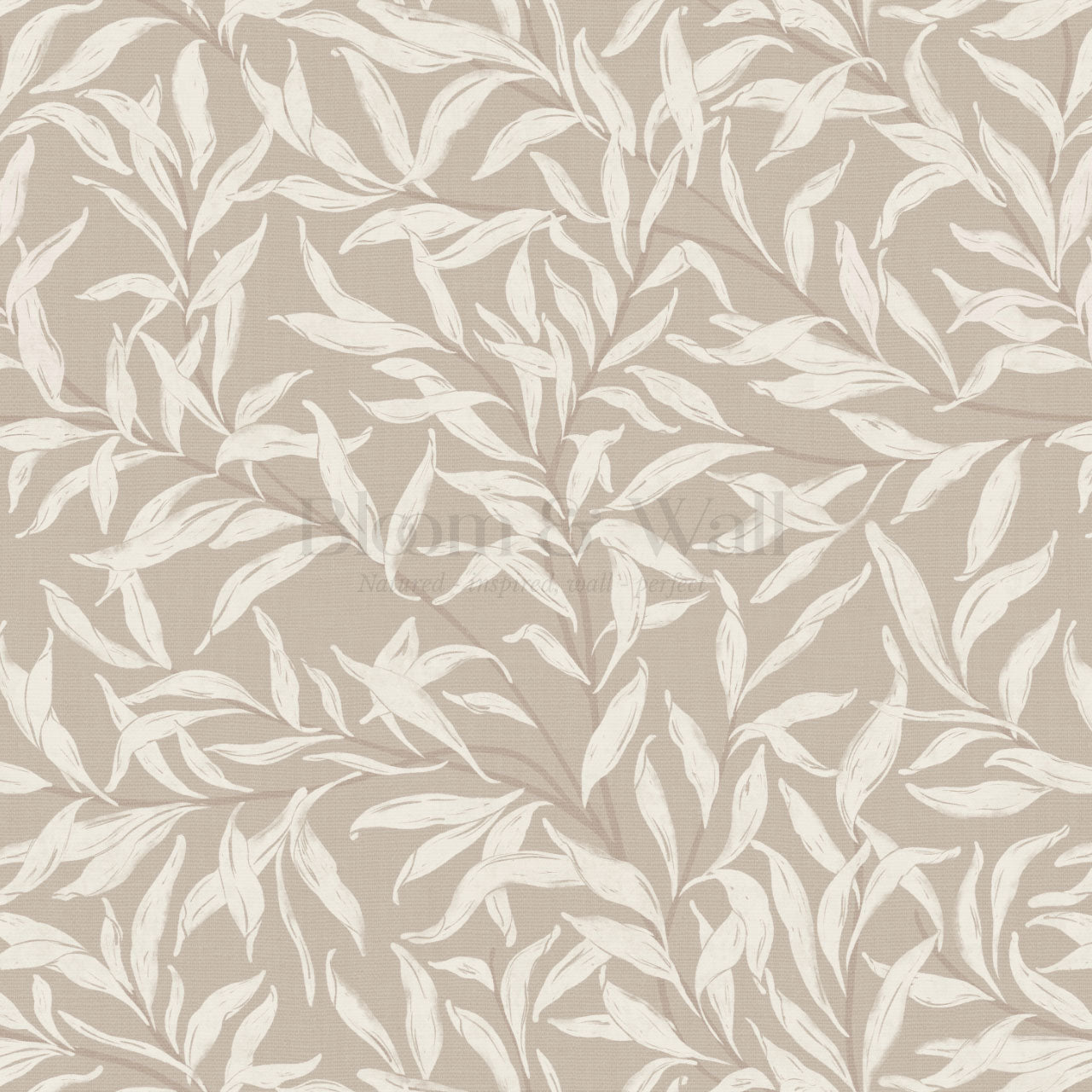 Raya Large Willowmere Vines Beige Tan Wallpaper