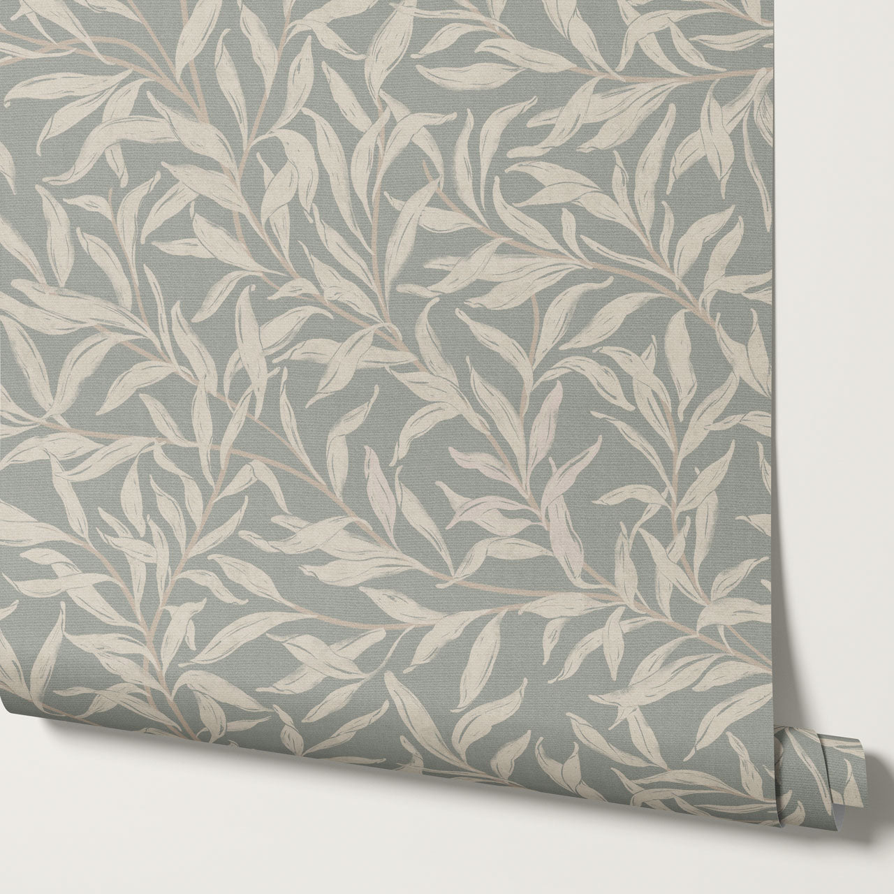 Raya Large Willowmere Vines Stone Sage Wallpaper