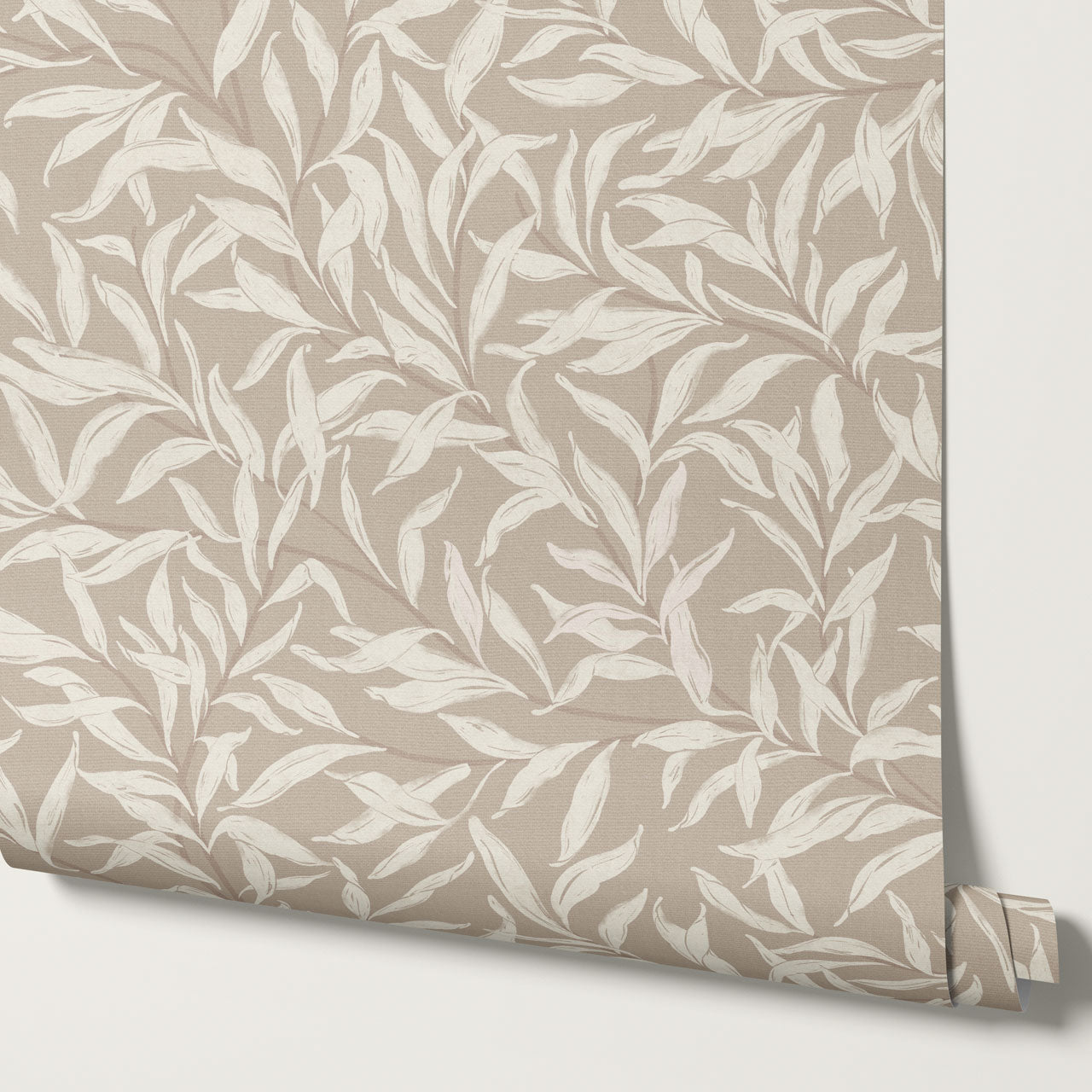 Raya Large Willowmere Vines Beige Tan Wallpaper