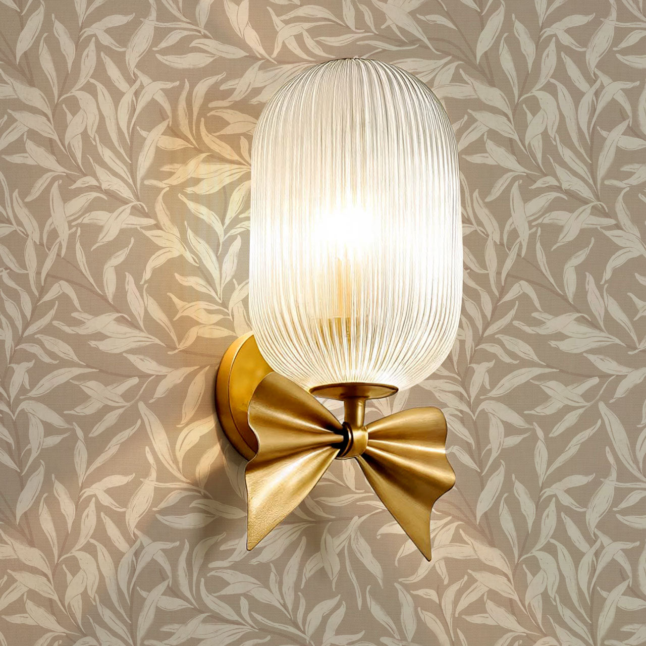 Raya Large Willowmere Vines Beige Tan Wallpaper