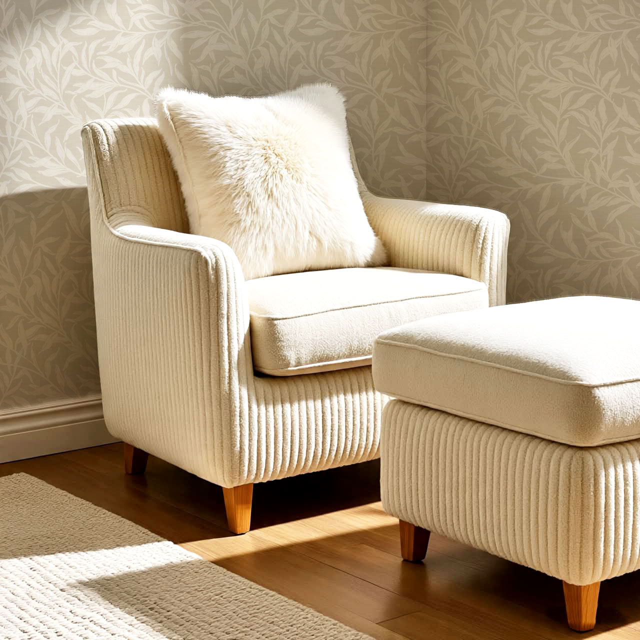 Raya Large Willowmere Vines Beige Neutral Wallpaper