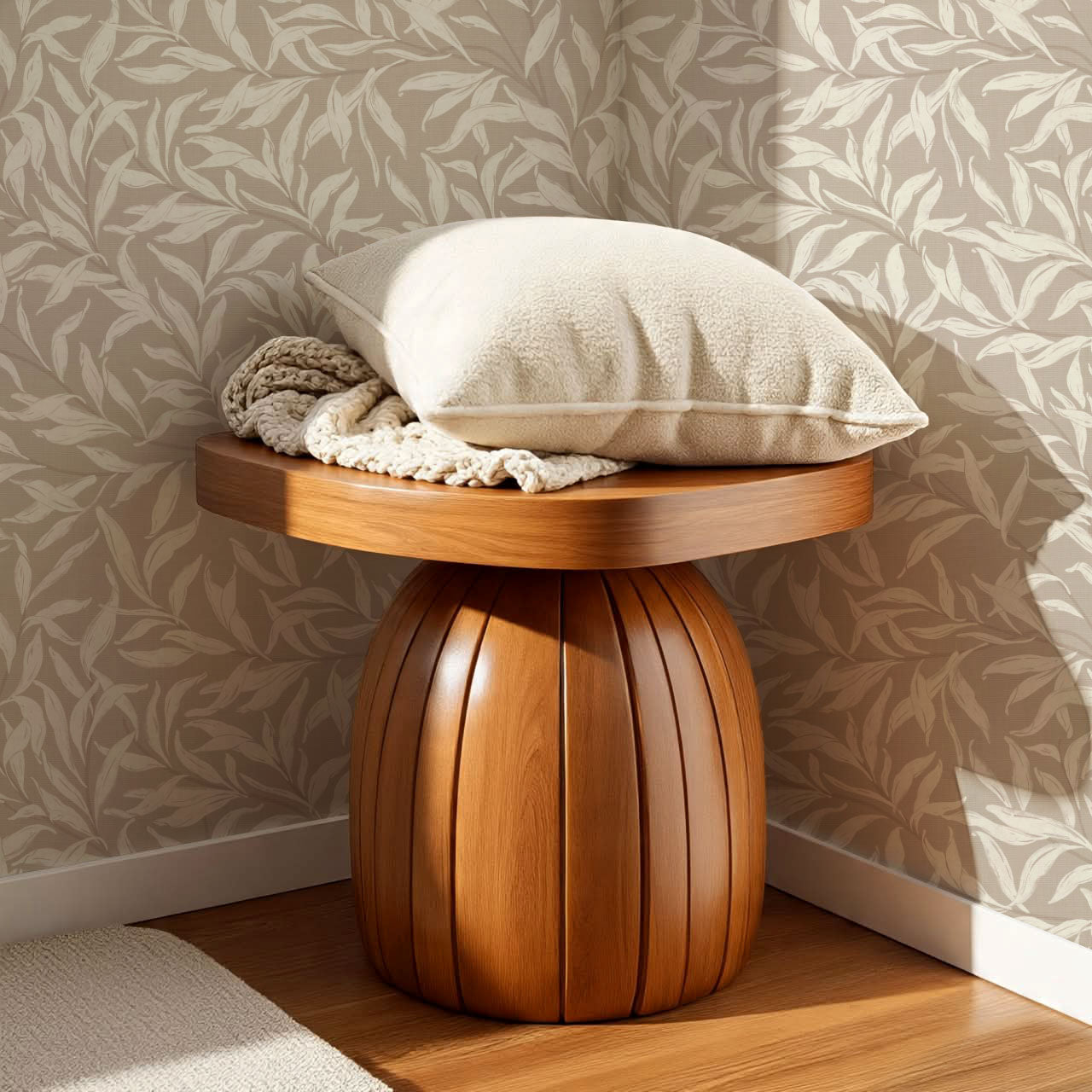 Raya Large Willowmere Vines Beige Tan Wallpaper