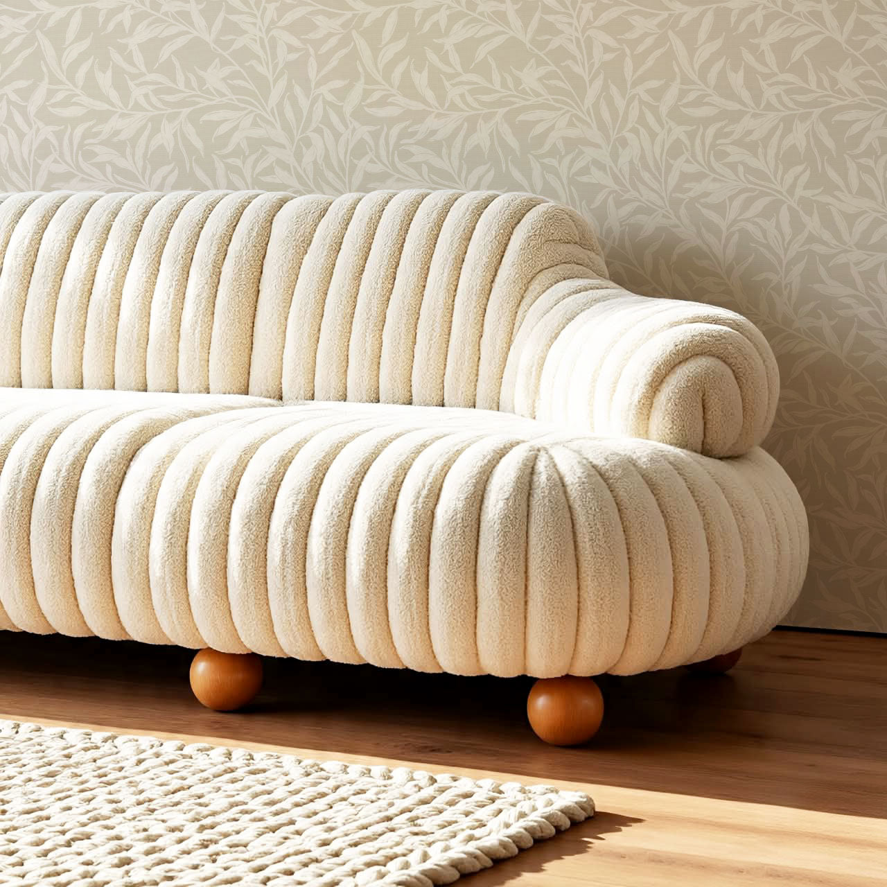 Raya Large Willowmere Vines Beige Neutral Wallpaper