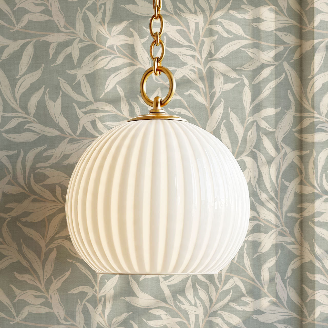 Raya Large Willowmere Vines Stone Sage Wallpaper