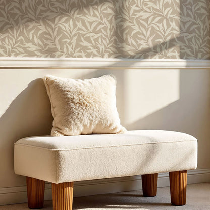 Raya Large Willowmere Vines Beige Tan Wallpaper