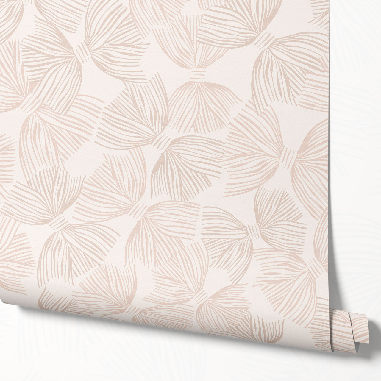 Raya Soft Bows Mauve Wallpaper