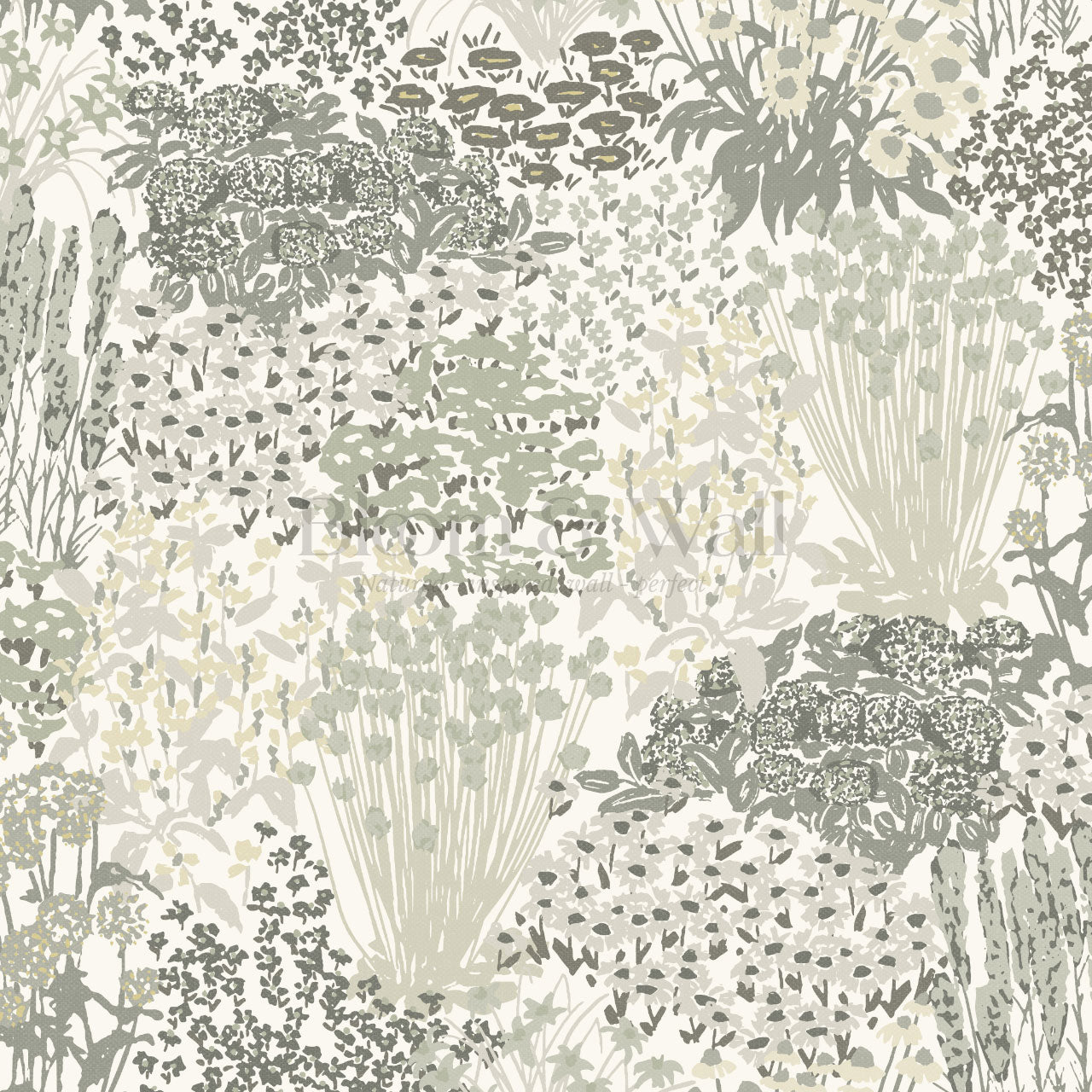 Reese Garden Bloom Pale Green Wallpaper