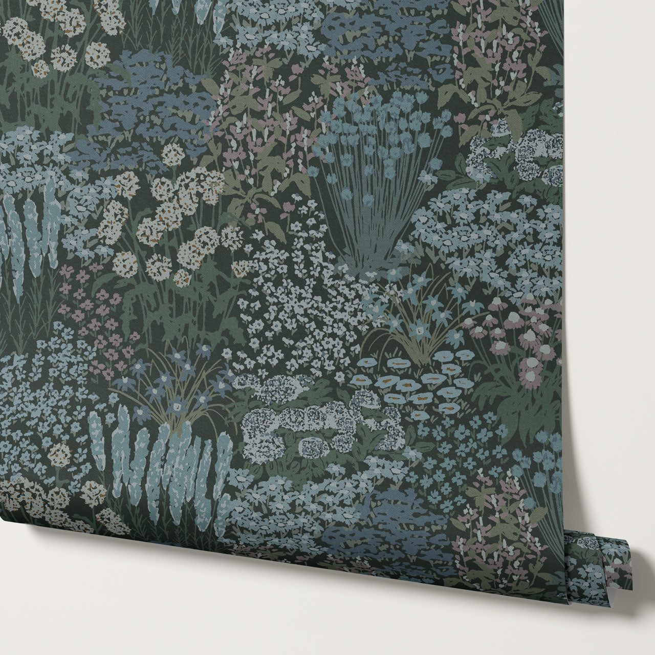 Reese Garden Bloom Deep Green Wallpaper
