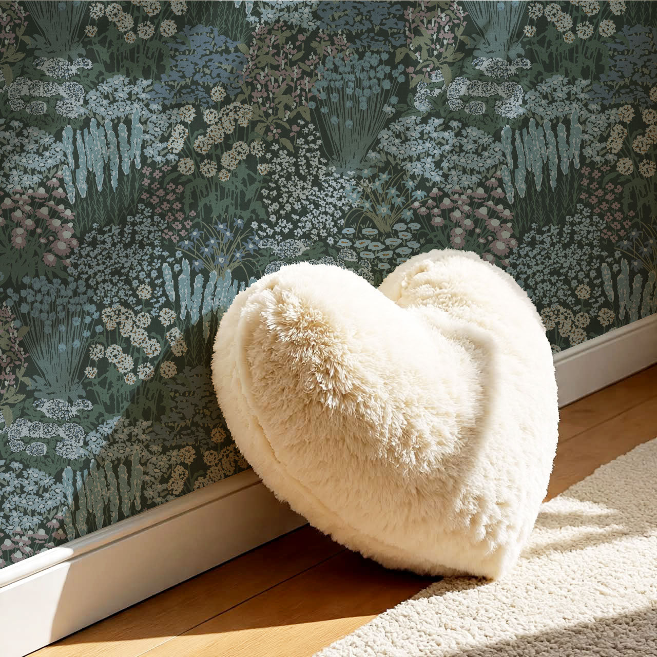 Reese Garden Bloom Deep Green Wallpaper