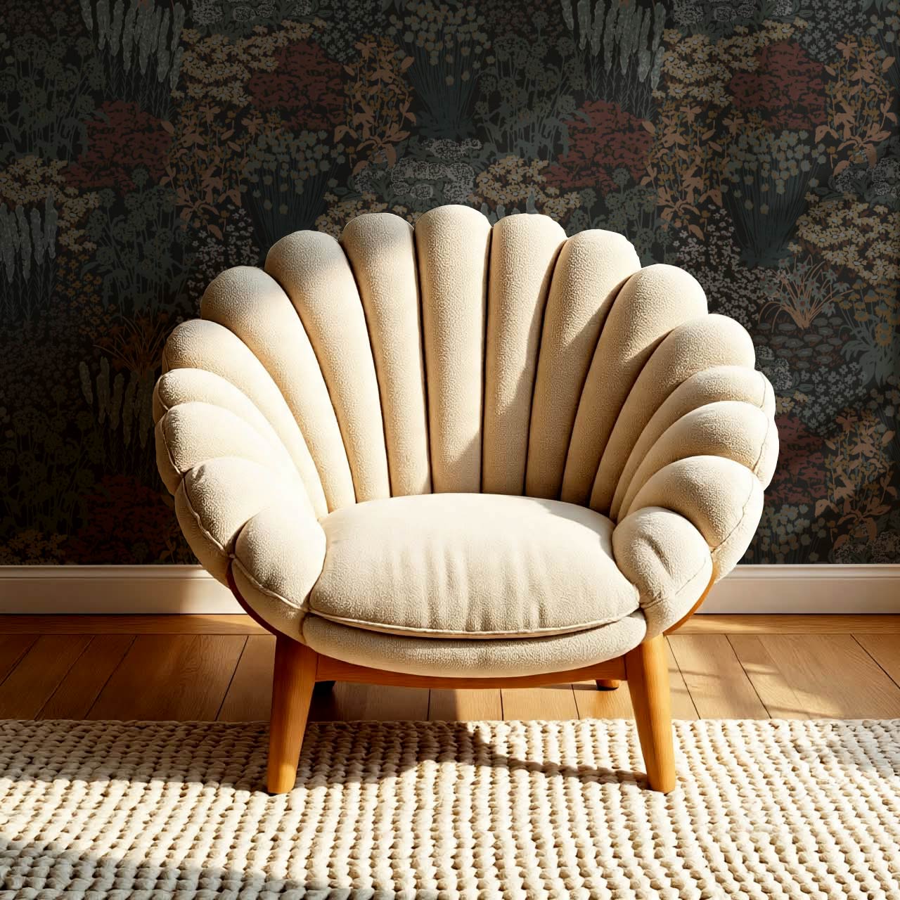 Reese Garden Bloom Moody Brown Wallpaper