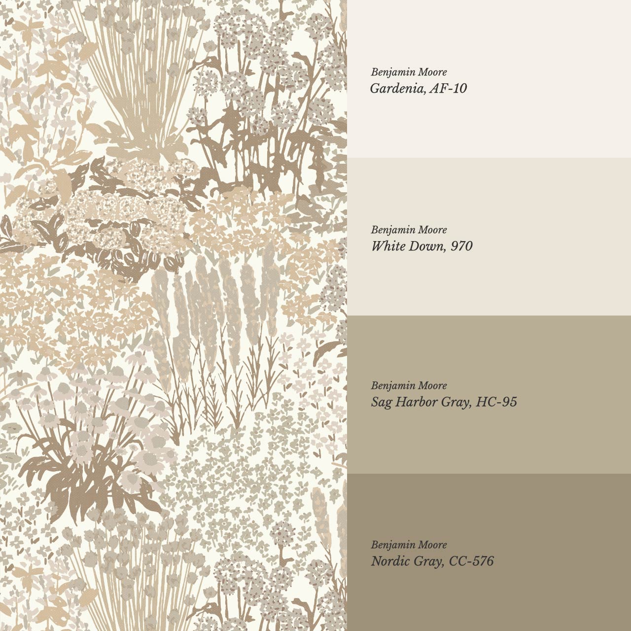 Reese Garden Bloom Natural Beige Wallpaper