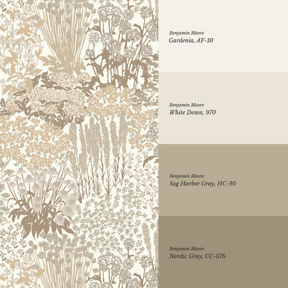 Reese Garden Bloom Natural Beige Wallpaper