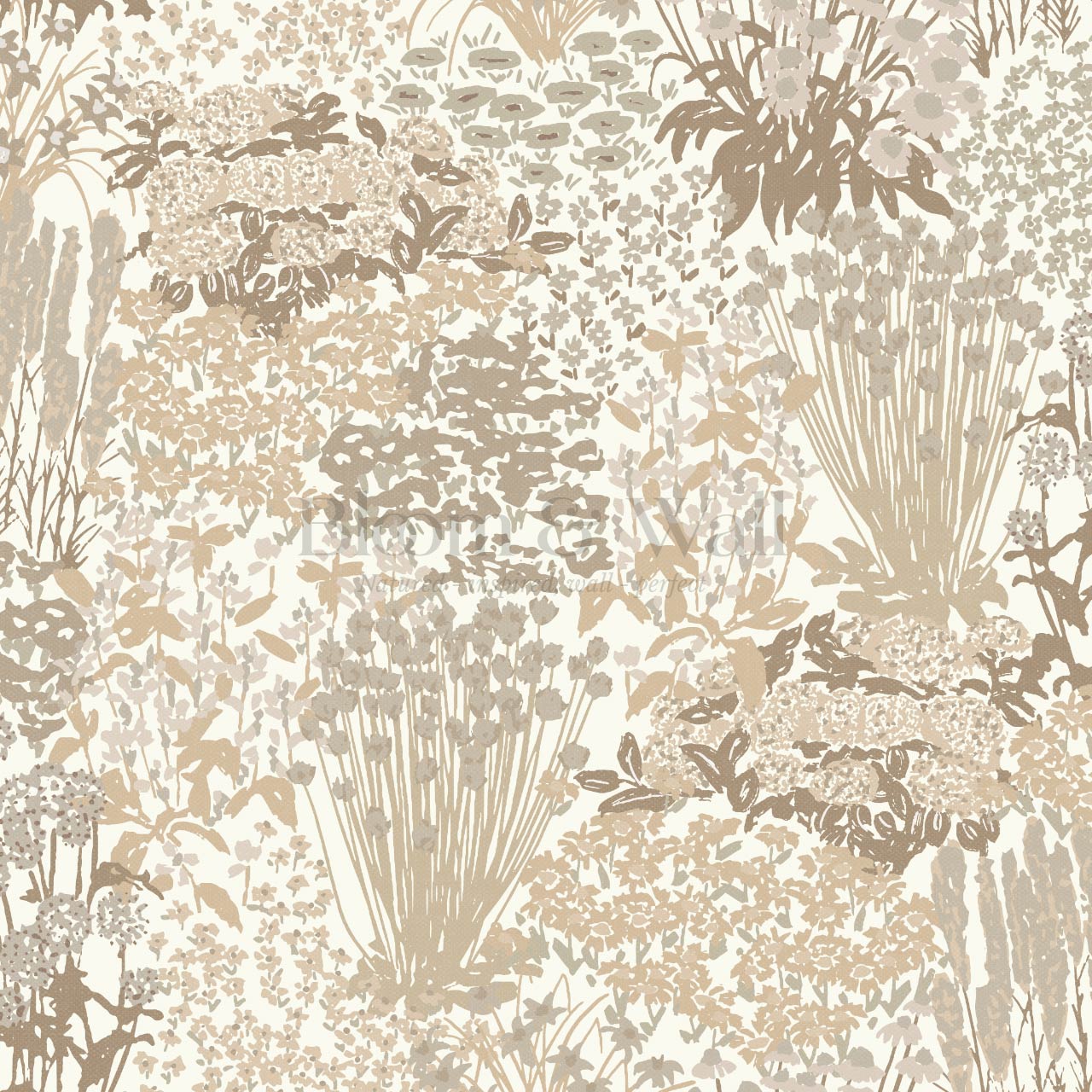 Reese Garden Bloom Natural Beige Wallpaper