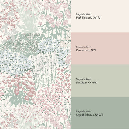 Reese Garden Bloom Soft Pastel Wallpaper