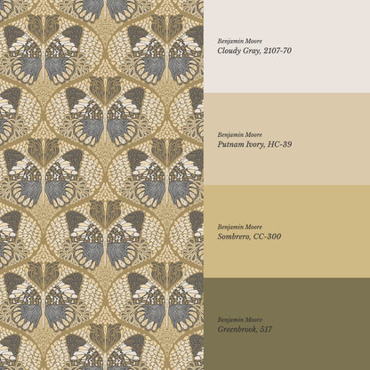 Reet Butterfly Wings Deep Olive Wallpaper