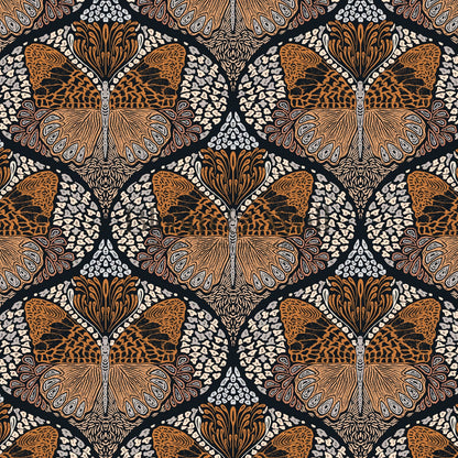 Reet Butterfly Wings Black Rust Wallpaper