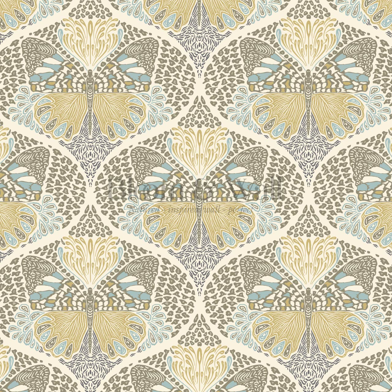 Reet Butterfly Wings Olive Gold Wallpaper