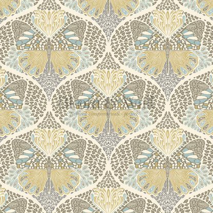 Reet Butterfly Wings Olive Gold Wallpaper
