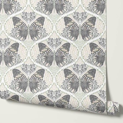 Reet Butterfly Wings Gray Beige Wallpaper