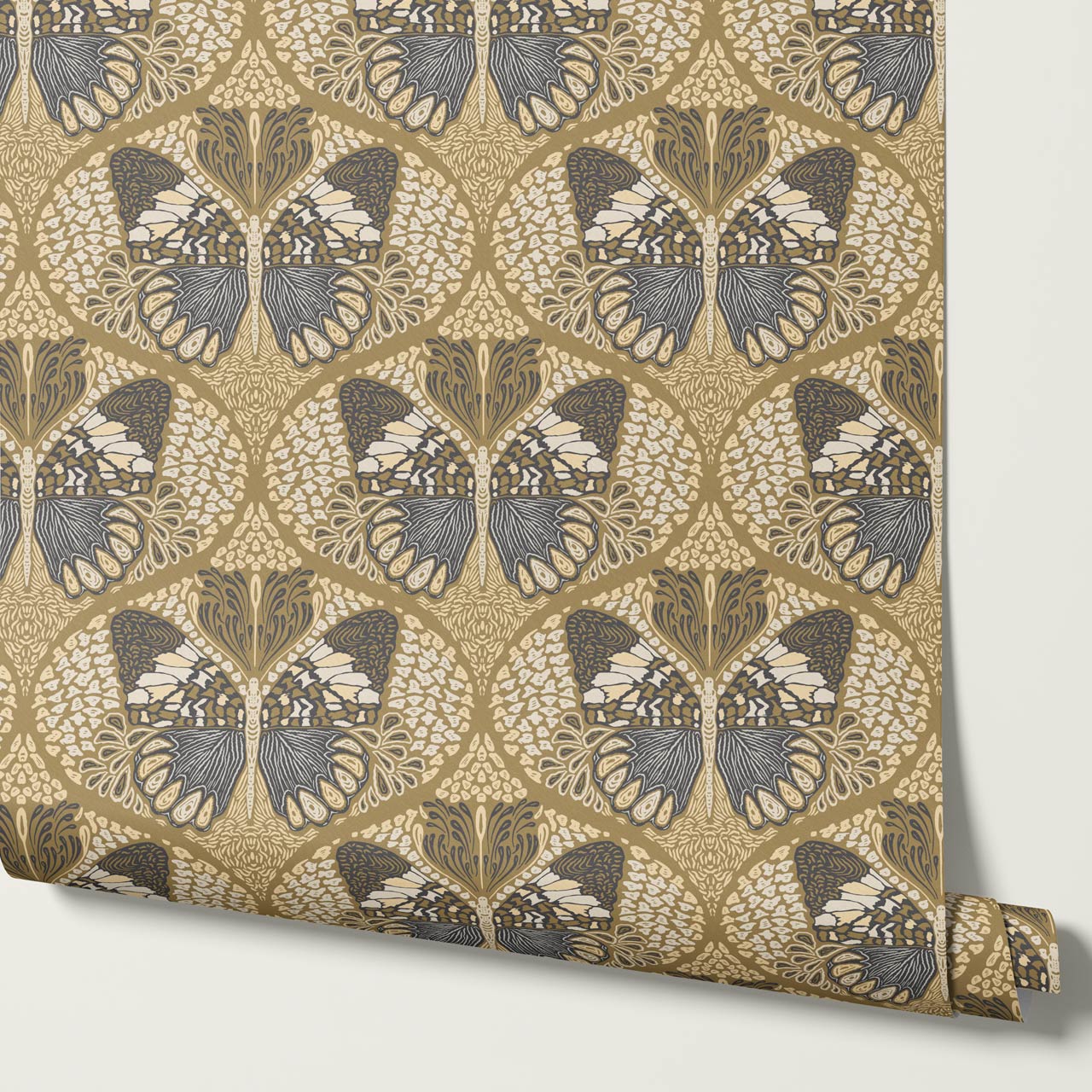 Reet Butterfly Wings Deep Olive Wallpaper