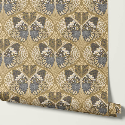 Reet Butterfly Wings Deep Olive Wallpaper