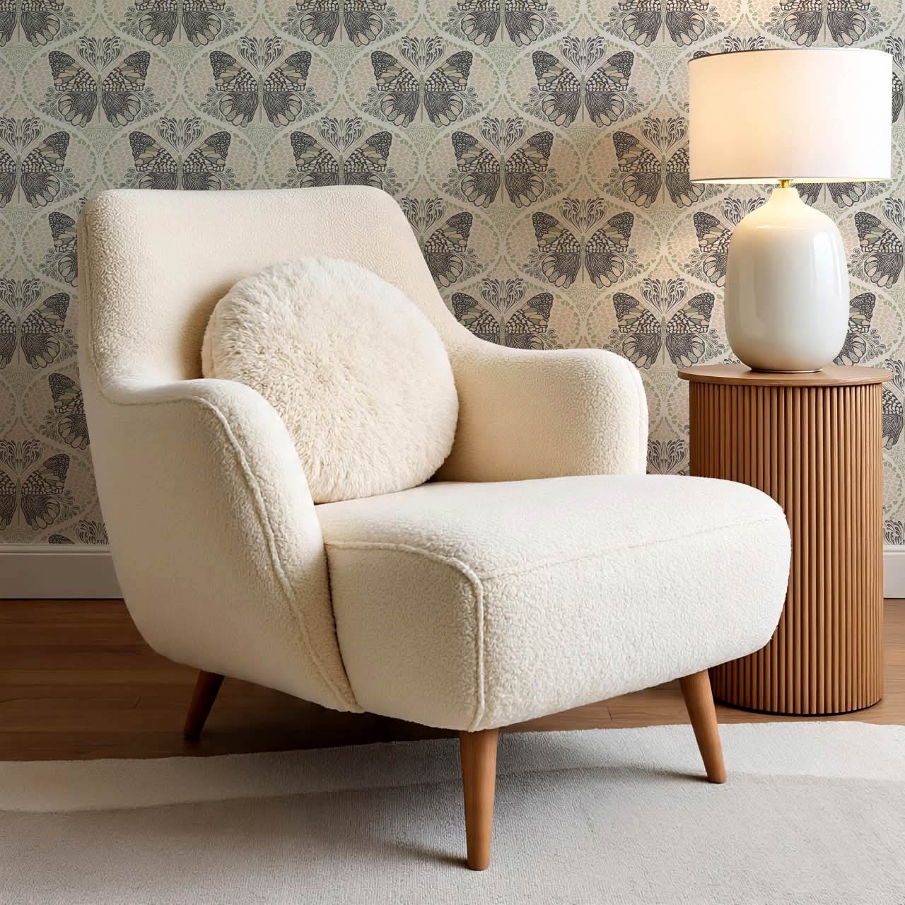 Reet Butterfly Wings Gray Beige Wallpaper
